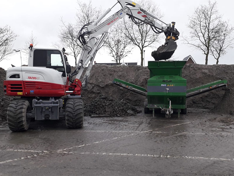 Grondwerkzaamheden met een kraan